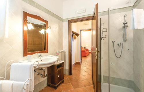 a bathroom with a sink and a shower at Egidio in Vigne