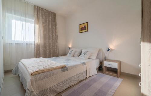 a white bedroom with a bed and a window at 2 Bedroom Amazing Home In Krkovic in Lađevci