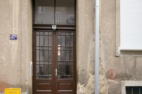 a door to a building with a window at STUDIO MG in Zagreb