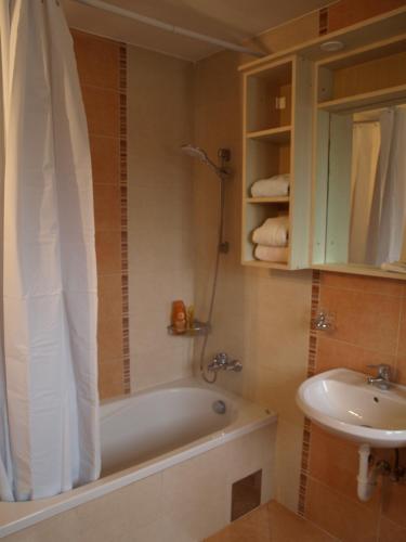 bagno con vasca e lavandino di Apartment Nana a Gradići