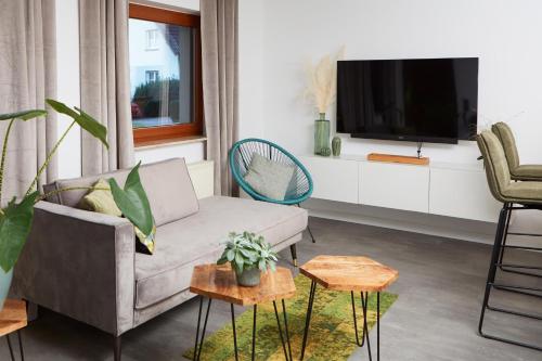 TV a/nebo společenská místnost v ubytování Nord29 - Exklusive Ferienwohnung am Waldrand Meschede