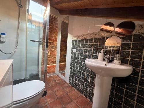 A bathroom at San Vicente Ferrer, dúplex para dos en Malasaña