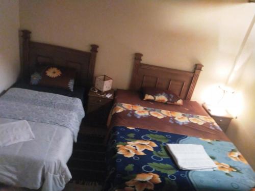 1 dormitorio con 2 camas contiguas en Pocha Roga, en Asunción