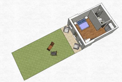 a drawing of a small house with a yard at Agriturismo Le Tese in Colà di Lazise