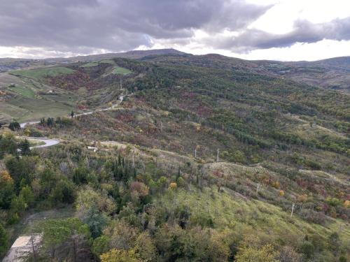 an aerial view of a valley with trees and mountains at Il Castello di Atessa in Atessa
