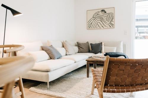Ruang duduk di Ferienwohnung Nordic Calm am Kellersee
