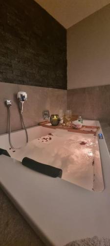 a bath tub in a room with at Appartement Krismer in Fügen