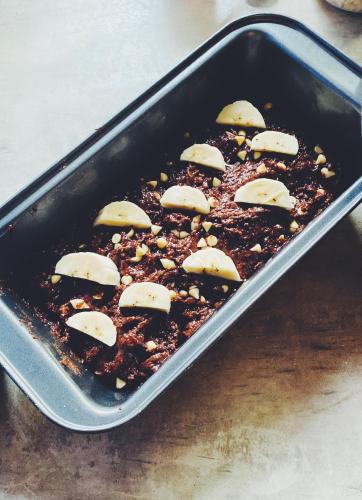 a baking pan filled with chocolate and nuts at Sea Sand Resort in Kalpitiya