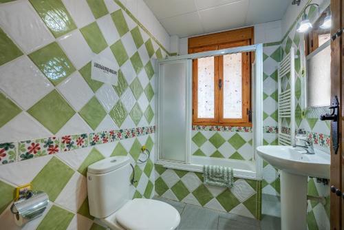 y baño con aseo y lavamanos. en Casa Rural Tesorillo Cat Superior en Cogollos de Guadix