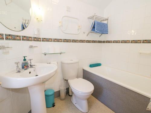 a bathroom with a sink and a toilet and a bath tub at The Orangery in Worcester