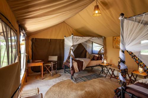 Χώρος καθιστικού στο Gnu Mara River Camp
