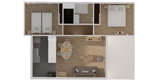 un plan d'étage d'une maison dans l'établissement Soir d été proche plage et Saint Tropez IX, à Saint-Tropez