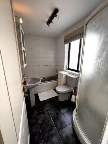 een badkamer met een toilet en een wastafel bij Seafront Meridionale 2Bedroom Apartment in St Julian's