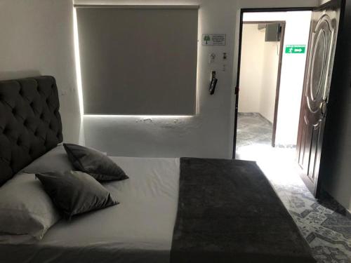 a bedroom with a bed with pillows on it at HospedajeLR in Barrancabermeja