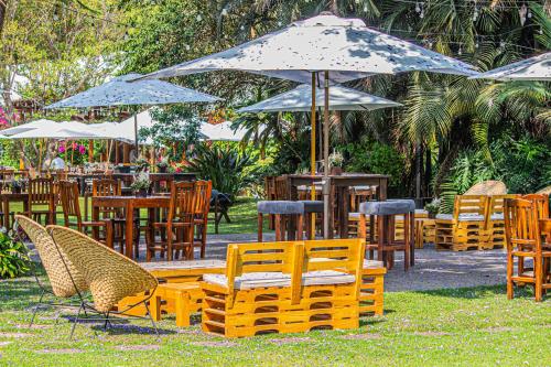 Jardín al aire libre en Casa Bugambilia, Un Pequeño Hotel en Tepoztlán