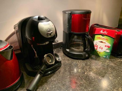 a coffee maker sitting on top of a counter at Gîte Banet-Sart à Daverdisse in Daverdisse