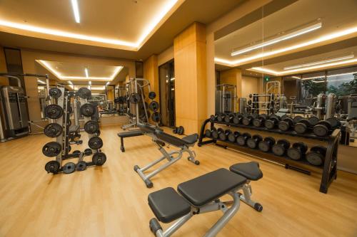 a gym with a lot of exercise equipment at JW Marriott Los Cabos Beach Resort & Spa in San José del Cabo