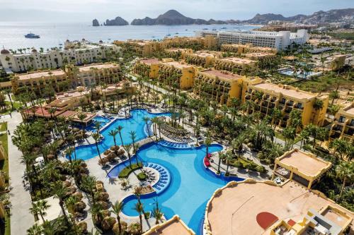 an aerial view of the pool at the resort at Riu Santa Fe - All Inclusive in Cabo San Lucas