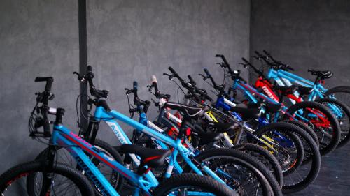 a bunch of bikes parked next to each other at The Wild Khao Yai in Klang Dong