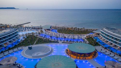 an aerial view of a resort near the ocean at Lyttos Mare in Hersonissos