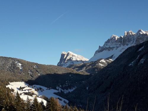 a view of a mountain range with snow and trees at MOUNTAIN RESIDENCE ALPENHOF - company Hotel Alpenhof KG sas der Gasser Renate in Bressanone