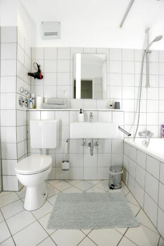 Koupelna v ubytování Swetis Passage