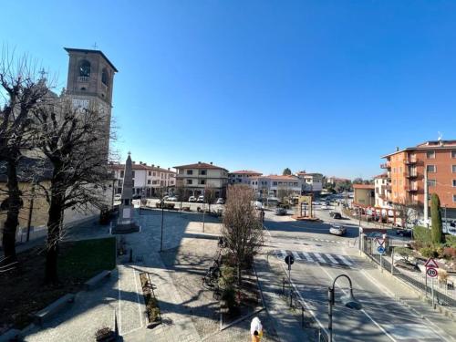 an aerial view of a city street with buildings at Todeschini 27 in Brembate