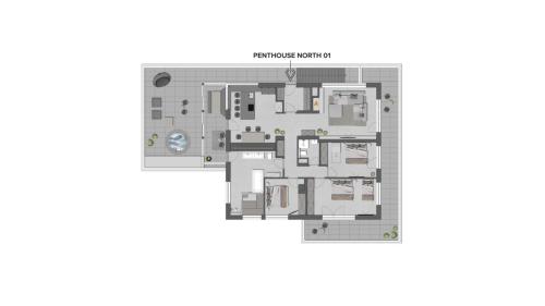 a floor plan of the ninth floor of a house at GOING TRIPLE A apartments NORTH in Going