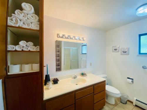 Ένα μπάνιο στο Family friendly, 3 bedroom house, with king bed for up to 15 - BBQ - Internet - jet tub