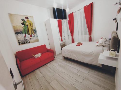 Ένα ή περισσότερα κρεβάτια σε δωμάτιο στο Elegant apartment in Inner City at Vatican - NETFLIX and Optical fiber