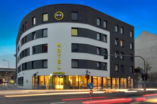 a building on the corner of a street at B&B Hotel Erfurt in Erfurt