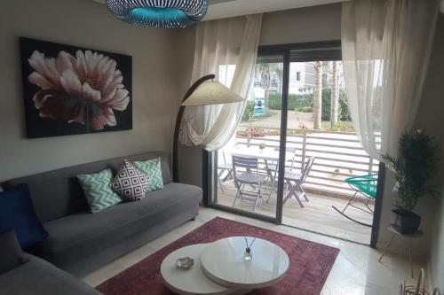 Ruang duduk di Charmant studio lumineux Casablanca