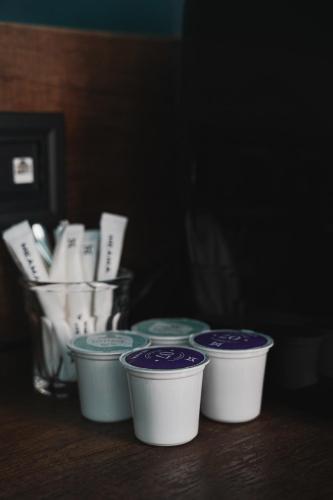 a group of four cups sitting on a table at About Sololaki in Tbilisi City