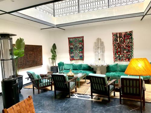 Posezení v ubytování Riad Ksar Saad & Spa