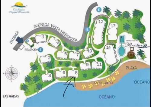 a map of a resort at Spectacular Hadas Sunset and Ocean view in Manzanillo