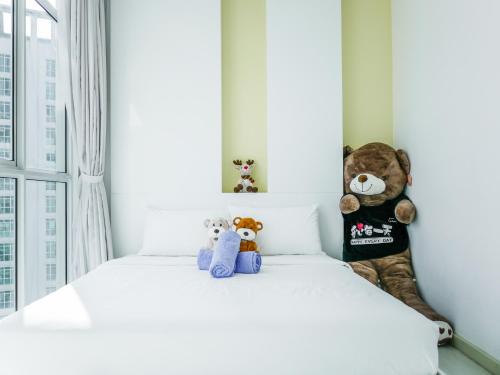 Katil atau katil-katil dalam bilik di Penang Straits Garden Condominium Georgetown