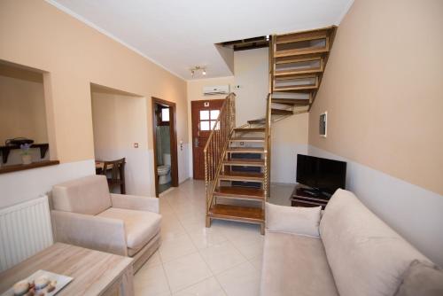 Ruang duduk di Erikousa Villas by CorfuEscapes