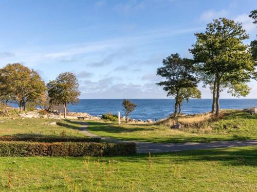 a path by the ocean with trees and grass at Apartment Reinhardt - 100m from the sea in Bornholm by Interhome in Allinge