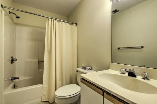 スプリングフィールドにあるSpringfield Condo, Close to Museums!の洗面台、トイレ、シャワー付きのバスルーム