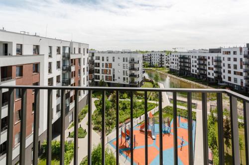a view from the balcony of a apartment at Chill Apartments Airport Ursynów in Warsaw