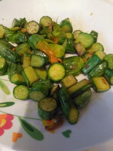 a pile of vegetables on a white plate at B&B Ma Maison in Govone