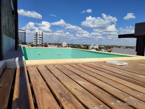 a swimming pool on the roof of a building at BL CALLE CATAMARCA in Corrientes