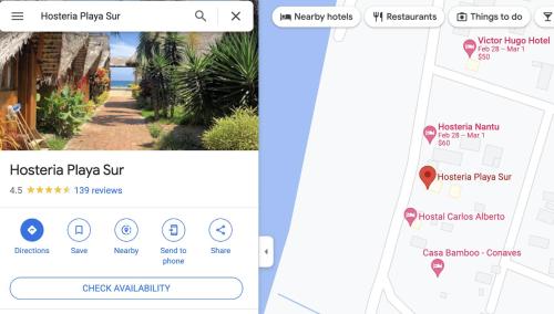 a screenshot of the website for a hotelypasy app at Zutalu - Playa Sur in Puerto López