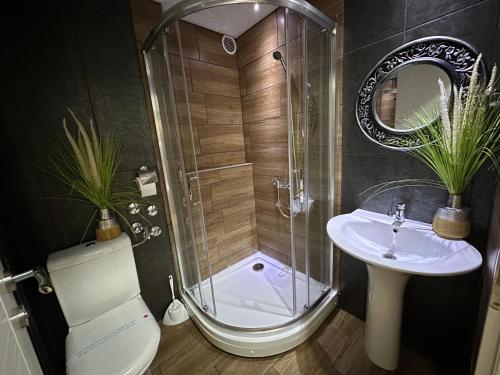 Koupelna v ubytování Business Hotel Prijedor