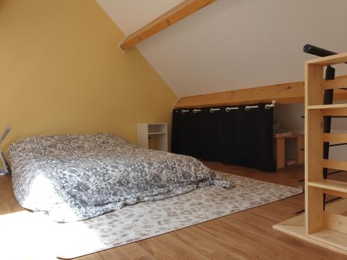 a bedroom with a bed and a ladder at Country Side in Salins