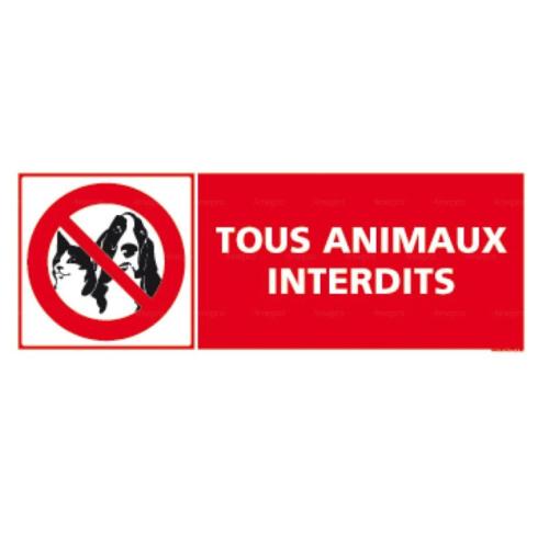 een rood bord met een bord waarop staat dat giftige dieren onderbreken bij La Metairie-du-Vauhariot - Lodge ou Chambre - Piscine Chauffée - Vue Mer et Mont Saint Michel - GR34 - Résidence Hôtelière in Cancale