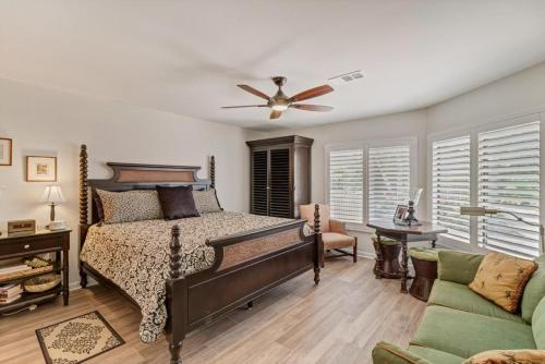 a bedroom with a bed and a ceiling fan at Turtles Nest in Ponte Vedra Beach