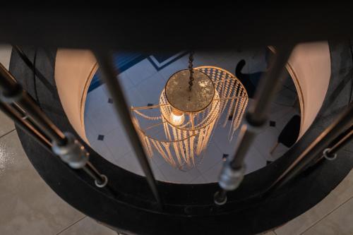 an overhead view of a chandelier in a room at Hotel Marilian in Salta