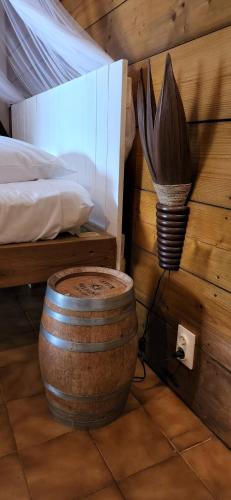 Letto o letti in una camera di Les Bananes Vertes Ecolodges