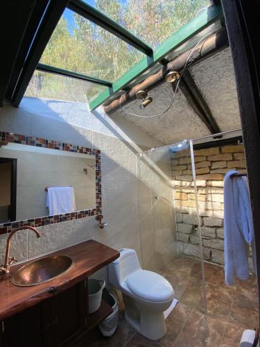 Koupelna v ubytování Hotel Rokas de Suesca